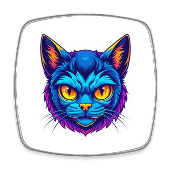 Pixie Bob Cat Breed Cartoon Kawaii Animal Pet - Square fridge magnet - white - Front