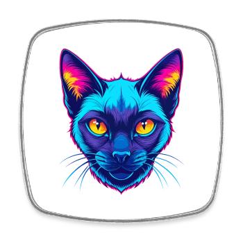 Siamese Cat Breed Cartoon Kawaii Animal Pet - Square fridge magnet - white - Front