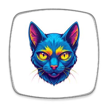 Khao Manee Chat Race Dessin Animé Kawaii Animal Pet - Magnet carré - blanc - Devant