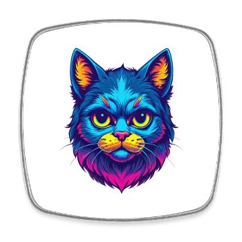 Hantilly Tiffany Katzenrasse Cartoon Kawaii Tier P - Viereckiger Kühlschrankmagnet - Weiß - Vorne