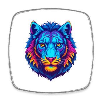 Liger Hybrid Löwe Tiger Katzenrasse Cartoon Kawaii A - Viereckiger Kühlschrankmagnet - Weiß - Vorne