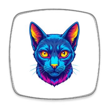 Korat Chat Race Dessin Animé Kawaii Animal Pet - Magnet carré - blanc - Devant