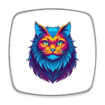 Gingembre Chat à poil long Race Dessin animé Kawaii Animal Pe - Magnet carré - blanc - Devant