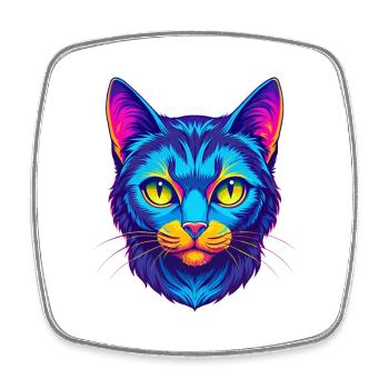 Chat domestique race dessin animé Kawaii Animal de compagnie - Magnet carré - blanc - Devant