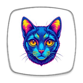 Brasilianisch Kurzhaar Katzenrasse Karikatur Kawaii Anima - Viereckiger Kühlschrankmagnet - Weiß - Vorne
