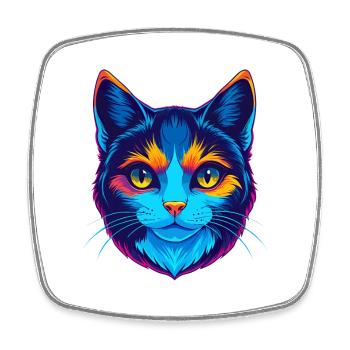 Verdünnte Kattunkatze Rasse Cartoon Kawaii Tier Haustier - Viereckiger Kühlschrankmagnet - Weiß - Vorne
