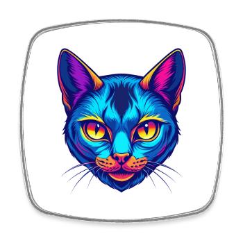 Burmilla Chat Race Dessin animé Kawaii Animal Pet - Magnet carré - blanc - Devant