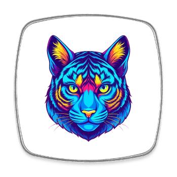 Chat du Bengale Race Dessin animé Kawaii Animal de compagnie - Magnet carré - blanc - Devant