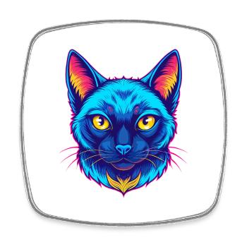 Chat Balinais Race Dessin animé Kawaii Animal Pet - Magnet carré - blanc - Devant