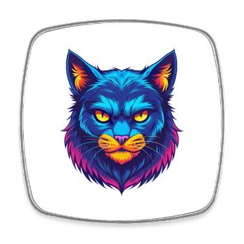 Aegean Cat Breed Cartoon Kawaii Animal Pet - Square fridge magnet - white - Front
