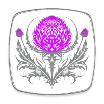 Distel Tattoo Scottish Thistle Botanical Art - Viereckiger Kühlschrankmagnet - Weiß - Vorne