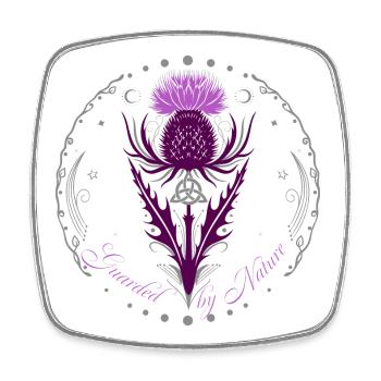Thistle with Triquetra Guarded by Nature - Square fridge magnet - white - Front