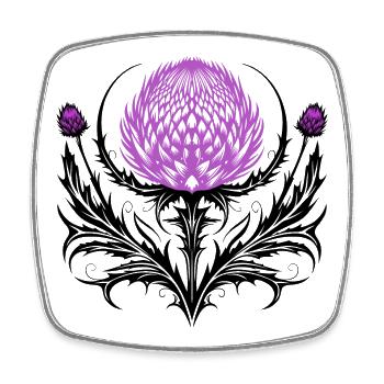Distel Tattoo Scottish Thistle Botanical Art - Viereckiger Kühlschrankmagnet - Weiß - Vorne
