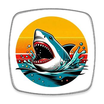 Shark - Square fridge magnet - white - Front