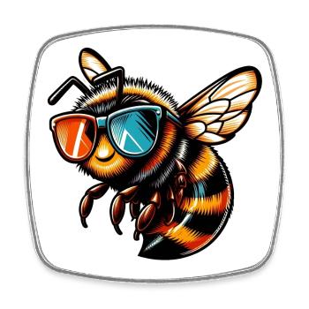 Bee - Square fridge magnet - white - Front