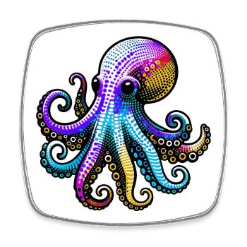 Octopus - Square fridge magnet - white - Front