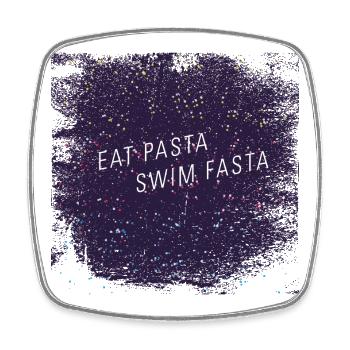Eat Pasta swim fasta > typo - Square fridge magnet - white - Front