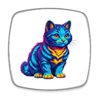 Aegean Cat Breed Cartoon Kawaii Animal Pet - Square fridge magnet - white - Front