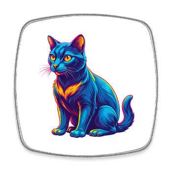 Bombay-Katze, Rasse, Cartoon, Kawaii, Tier, Haustier - Viereckiger Kühlschrankmagnet - Weiß - Vorne