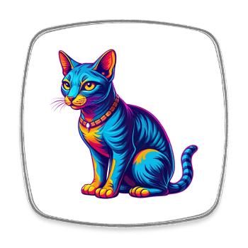 Chat arabe égyptien Mau Race de chat Dessin animé Kawaii Anim - Magnet carré - blanc - Devant