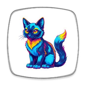 Balinese Cat Breed Cartoon Kawaii Animal Pet - Square fridge magnet - white - Front