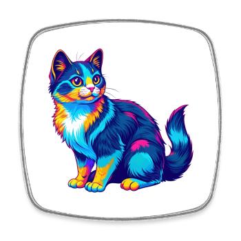 Verdünnte Kattunkatze Rasse Cartoon Kawaii Tier Haustier - Viereckiger Kühlschrankmagnet - Weiß - Vorne