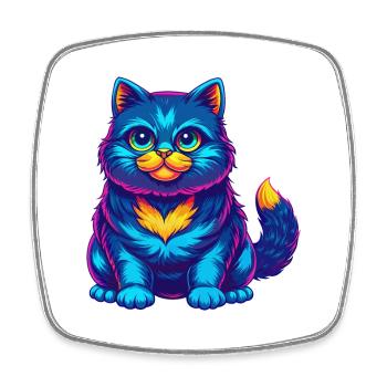 Hantilly Tiffany Chat Race Dessin animé Kawaii Animal P - Magnet carré - blanc - Devant