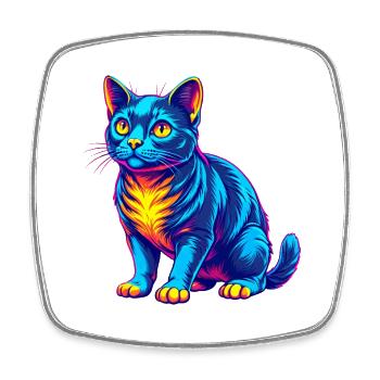 Chat brésilien à poil court dessin animé kawaii anima - Magnet carré - blanc - Devant