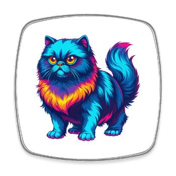 Colorpoint Chat Persan Race Dessin animé Kawaii Animal - Magnet carré - blanc - Devant