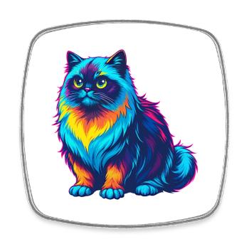 Himalayan Cat Breed Cartoon Kawaii Animal Pet - Square fridge magnet - white - Front