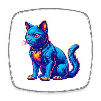 Korat Chat Race Dessin Animé Kawaii Animal Pet - Magnet carré - blanc - Devant