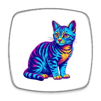 Ocicat Chat domestique race dessin animé Kawaii Animal Pe - Magnet carré - blanc - Devant