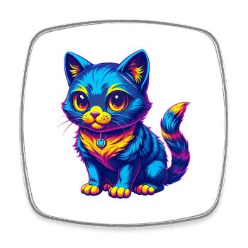 Khao Manee Chat Race Dessin Animé Kawaii Animal Pet - Magnet carré - blanc - Devant