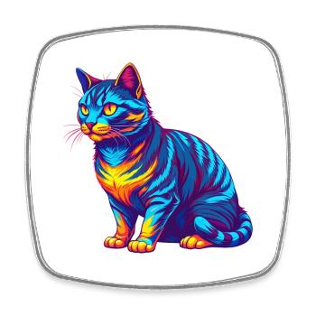 Kalifornische Spangled Katzenrasse Karikatur Kawaii Anima - Viereckiger Kühlschrankmagnet - Weiß - Vorne