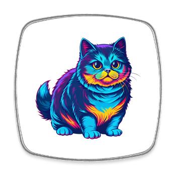 Munchkin Katze Rasse Karikatur Kawaii Tier Haustier - Viereckiger Kühlschrankmagnet - Weiß - Vorne