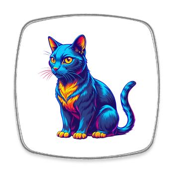 Havanna Braune Katzenrasse Karikatur Kawaii Tier Haustier - Viereckiger Kühlschrankmagnet - Weiß - Vorne