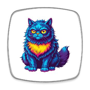 Selkirk Rex Katzenrasse Cartoon Kawaii Tier Haustier - Viereckiger Kühlschrankmagnet - Weiß - Vorne