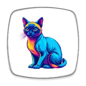 Tonkinese Katze Rasse Cartoon Kawaii Tier Haustier - Viereckiger Kühlschrankmagnet - Weiß - Vorne