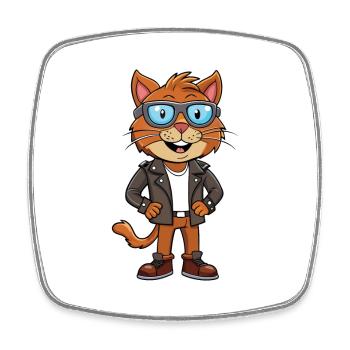 York Schokolade Lustige Cartoon Kawaii Jacke Sonnenbrille - Viereckiger Kühlschrankmagnet - Weiß - Vorne