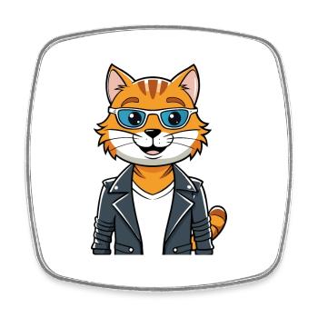 Lunettes de soleil Sibérien Funny Cartoon Kawaii Jacket - Magnet carré - blanc - Devant