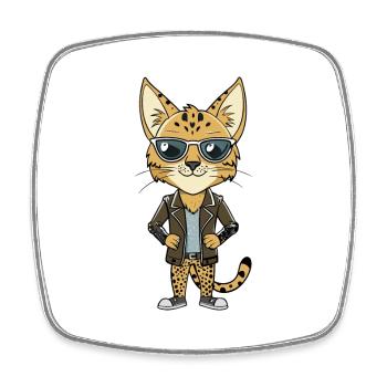Savannah Lustige Cartoon Kawaii Jacke Sonnenbrille - Viereckiger Kühlschrankmagnet - Weiß - Vorne