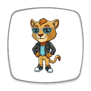 Baby Funny Cartoon Kawaii Jacket Sunglasses - Square fridge magnet - white - Front