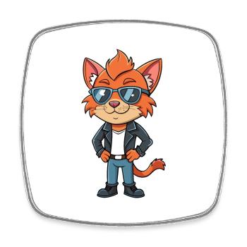 Lunettes de soleil Lykoi Funny Cartoon Kawaii Jacket - Magnet carré - blanc - Devant