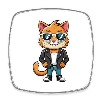 Munchkin Lustige Cartoon Kawaii Jacke Sonnenbrille - Viereckiger Kühlschrankmagnet - Weiß - Vorne