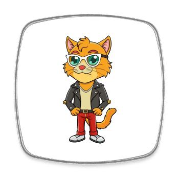 Laperm Funny Cartoon Kawaii Veste Lunettes de soleil - Magnet carré - blanc - Devant
