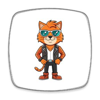 Highlander Funny Cartoon Kawaii Veste Lunettes de soleil - Magnet carré - blanc - Devant