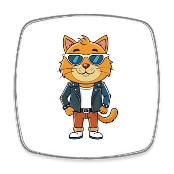 Colorpoint Persische Lustige Cartoon Kawaii Jacke Sonne - Viereckiger Kühlschrankmagnet - Weiß - Vorne
