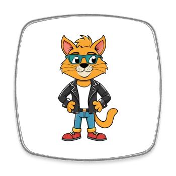 Brume australienne drôle dessin animé Kawaii veste Sungla - Magnet carré - blanc - Devant