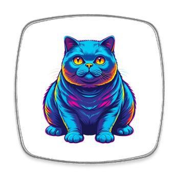 Britische Falten Kurzhaar Katzenrasse Cartoon Kawaii An - Viereckiger Kühlschrankmagnet - Weiß - Vorne