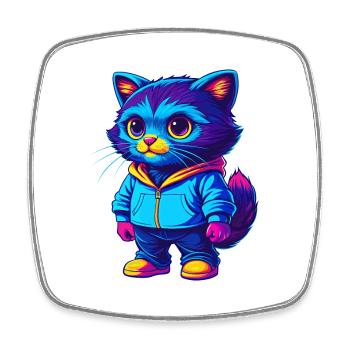 Bambino Katze Rasse Cartoon Kawaii Tier Haustier - Viereckiger Kühlschrankmagnet - Weiß - Vorne